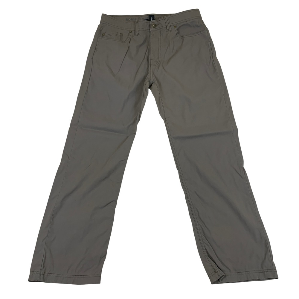 Prana Breathe Slim Fit Pants Mens 36x32 Brown Outdoor Casual Trousers RN124977